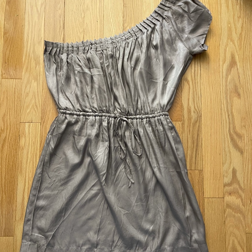 Ya One Shoulder Taupe Dress - Picture 2 of 7